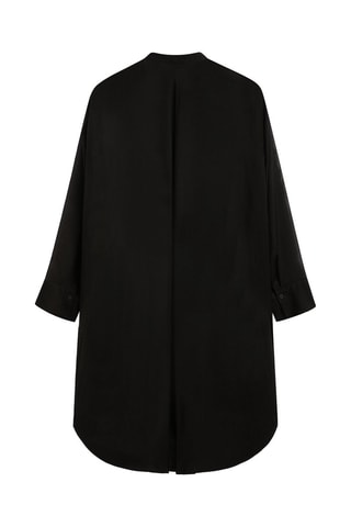 Chemisier plastron avec plis - Noir