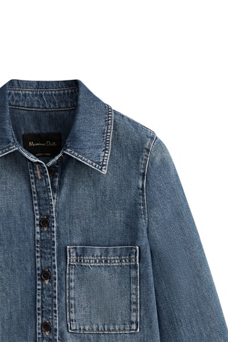 Chemise denim pur coton - Bleu