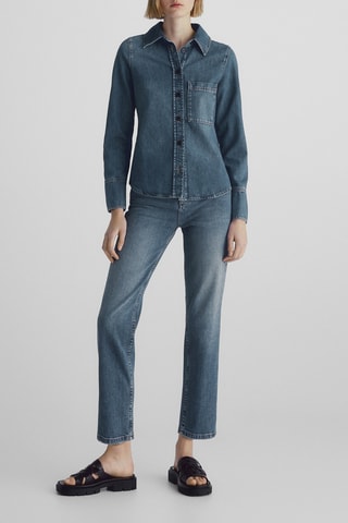 Chemise denim pur coton - Bleu