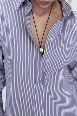 Chemise à rayures en coton - Violet et blanc