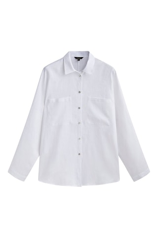 Chemise 100% lin poches - Blanc