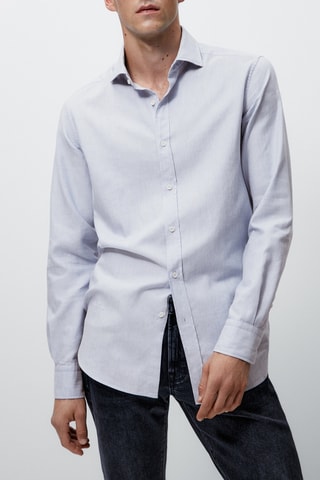 Chemise oxford en coton slim fit - Ciel