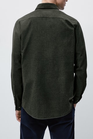 Chemise à carreaux en coton regular fit - Vert foncé