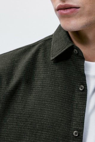 Chemise à carreaux en coton regular fit - Vert foncé