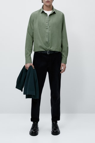 Chemise denim à rayures - Vert