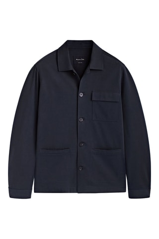 Surchemise en coton mélangé mercerisé - Bleu marine