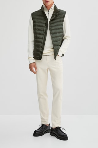 Doudoune matelassée sans manches et légère - Kaki