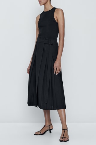 Jupe midi plissée noire - Noir
