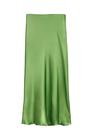 Jupe longue nuisette satinée - Vert