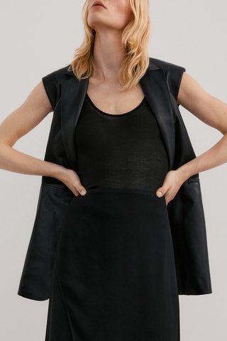 Jupe midi à fentes - Noir