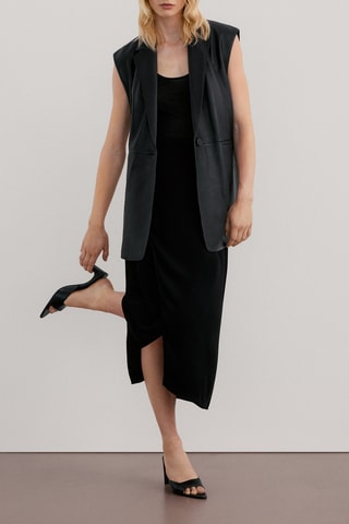 Jupe midi à fentes - Noir