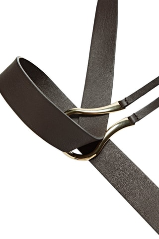 Ceinture en cuir nœud - Marron foncé