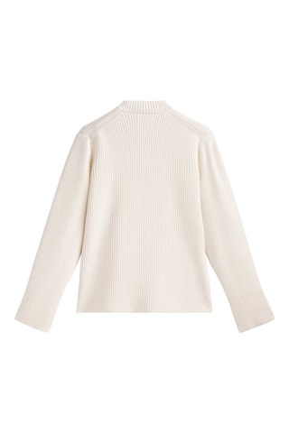 Pull col V mailles retournées - Ecru