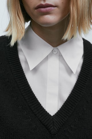 Pull cape col en V - Noir