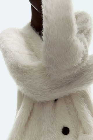Cardigan maille fausse fourrure - Blanc