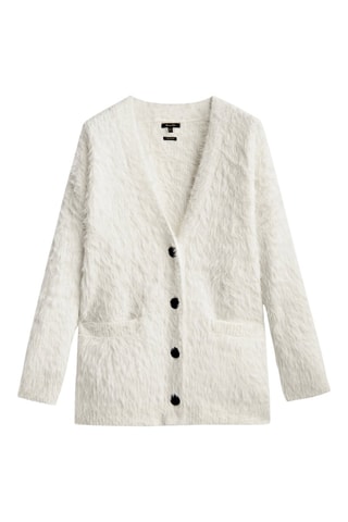 Cardigan maille fausse fourrure - Blanc