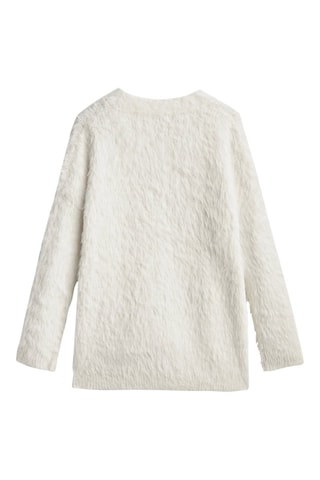 Cardigan maille fausse fourrure - Blanc