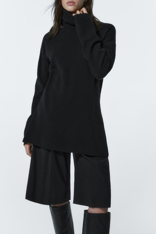 Pull cape mélange laine et cachemire - Noir