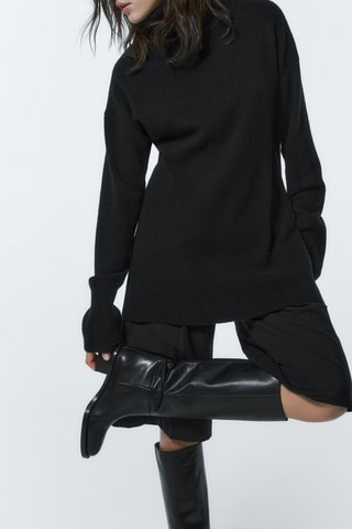 Pull cape mélange laine et cachemire - Noir