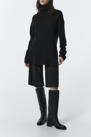 Pull cape mélange laine et cachemire - Noir