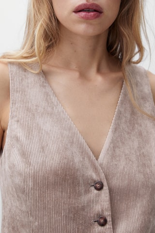 Gilet de costume fluide en velours côtelé - Beige