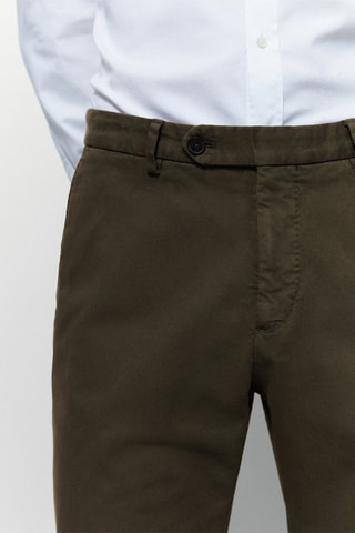 Pantalon de costume uni coton - Kaki