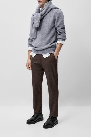 Pantalon chino teinté jogging - Marron foncé chiné