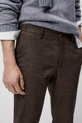 Pantalon chino teinté jogging - Marron foncé chiné