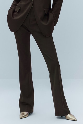 Pantalon flare satiné - Marron