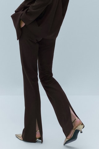 Pantalon flare satiné - Marron