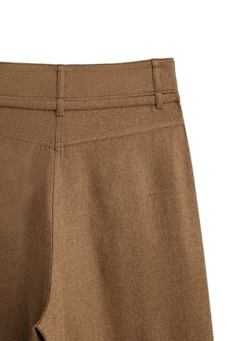 Pantalon droit avec ceinture fine - Marron