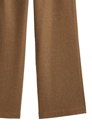 Pantalon droit avec ceinture fine - Marron
