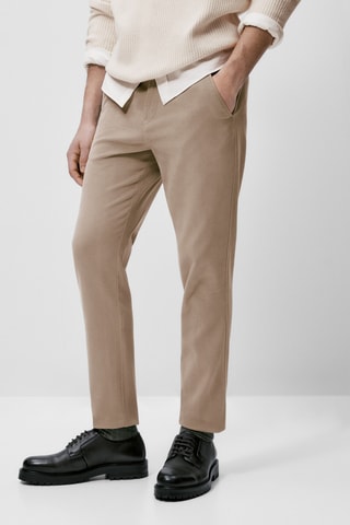 Pantalon chino sergé tapered fit - Taupe