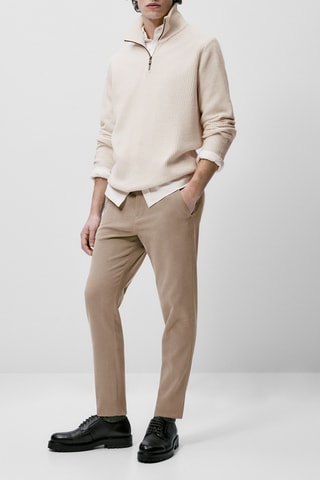 Pantalon chino sergé tapered fit - Taupe