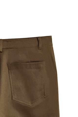 Pantalon évasé revers dans bas - Kaki