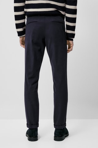 Pantalon chino micro-texturé slim fit - Bleu marine