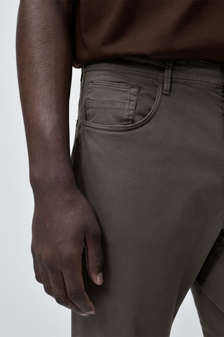 Pantalon type jean tricotine slim fit - Gris