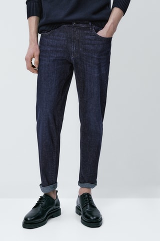 Jean léger délavé à la pierre coupe tapered - Bleu