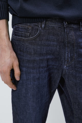 Jean léger délavé à la pierre coupe tapered - Bleu