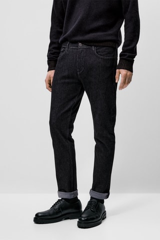 Jean dégommé coupe slim - Noir