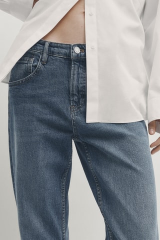 Jean cropped taille mi-haute slim fit - Bleu clair