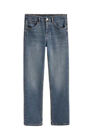 Jean cropped taille mi-haute slim fit - Bleu clair