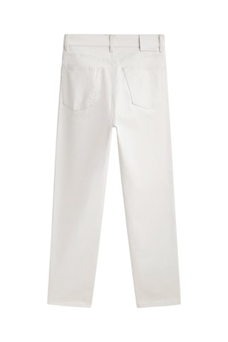 Jean enduit taille haute coupe droite - Ecru