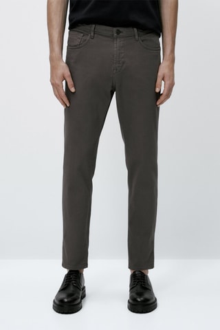 Jean en coton mélangé tapered - Gris