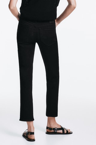 Jean cropped taille mi-haute slim fit - Noir