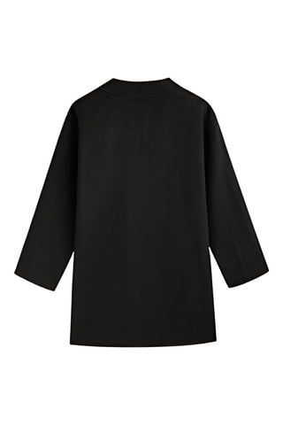 Manteau noir en mélange de laine avec boutons - Noir