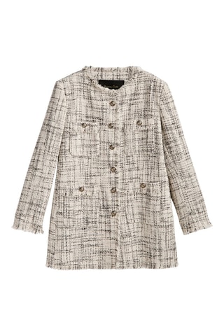 Veste longue boutons dorés - Ecru