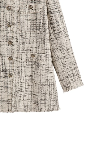 Veste longue boutons dorés - Ecru