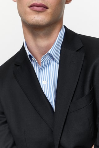 Blazer de costume bleu marine en laine - Bleu marine