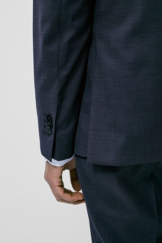 Veste de costume bleu marine fil-à-fil en laine - Bleu marine